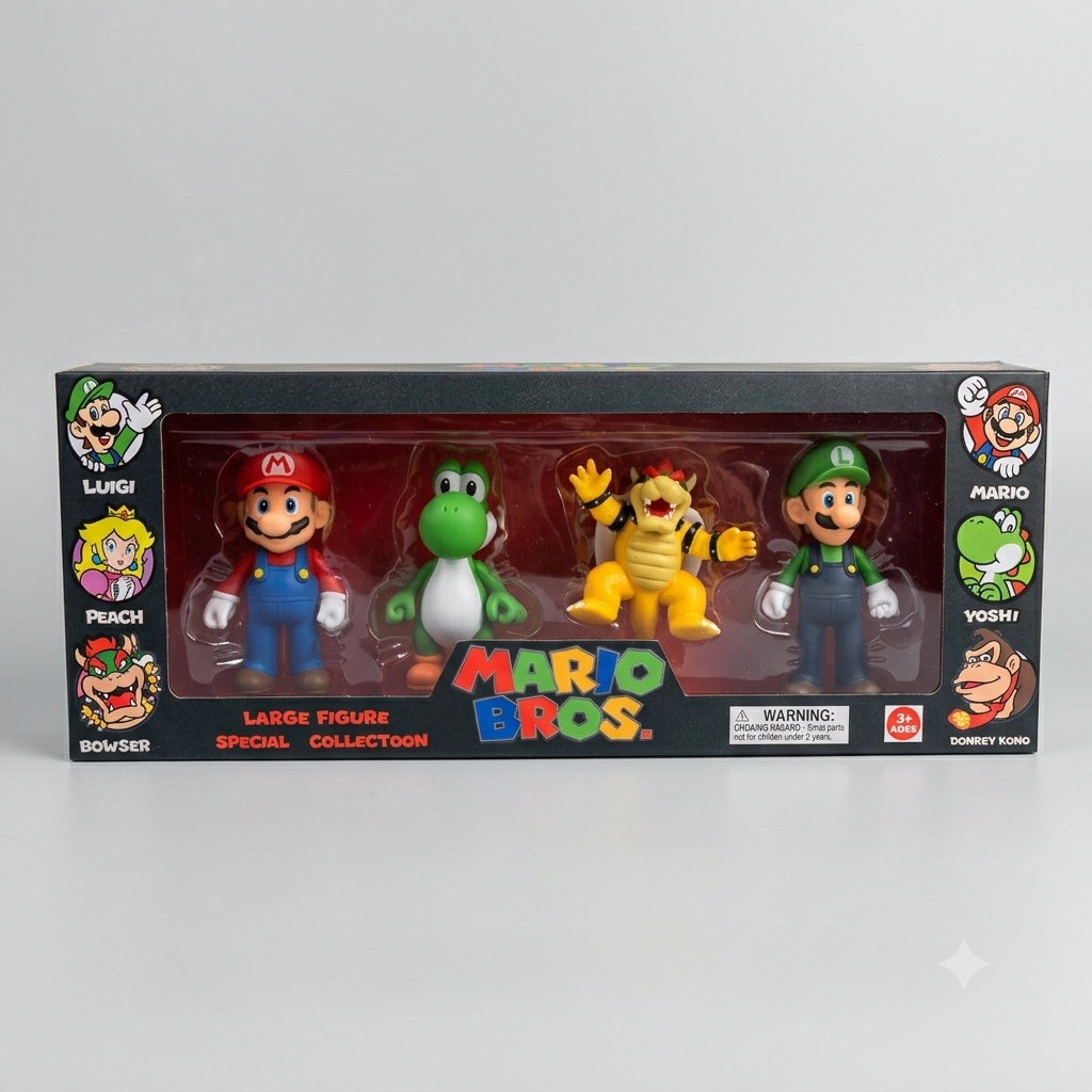 Set de Figuras Mario Bros x4.